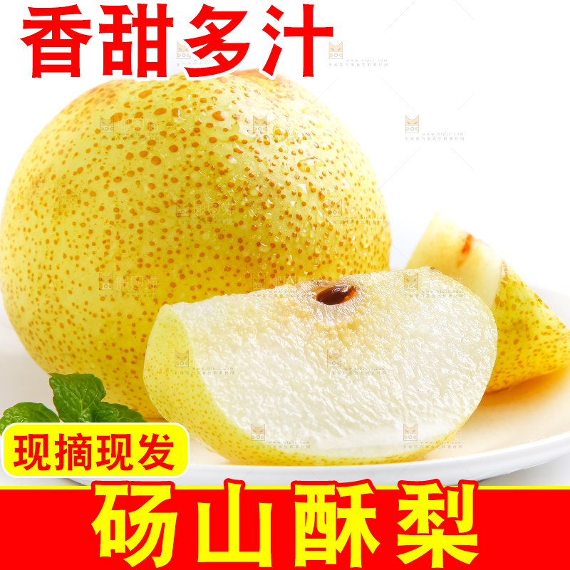 白底上的砀山酥梨
