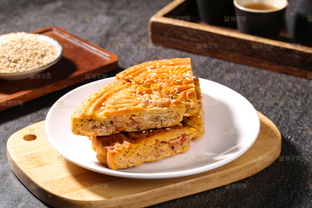 深底上的五仁大月饼