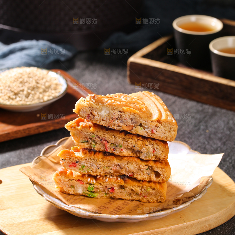 深底上的五仁大月饼