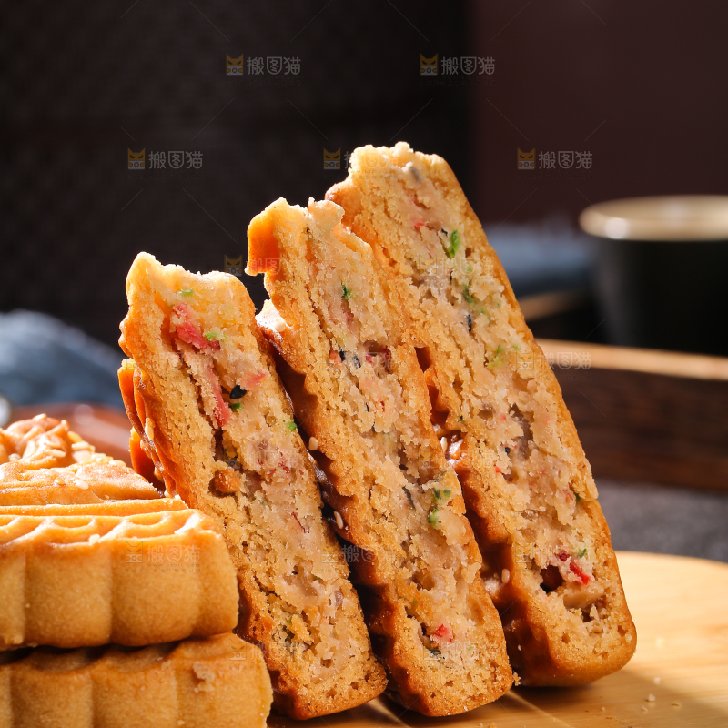 深底上的五仁大月饼