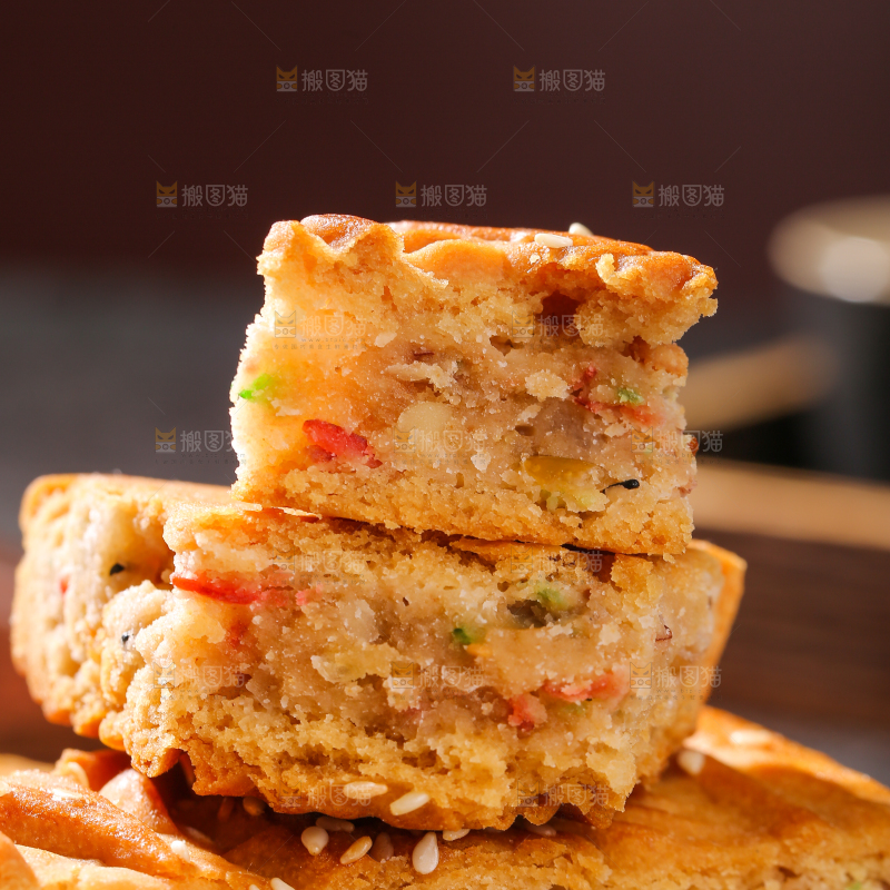 深底上的五仁大月饼