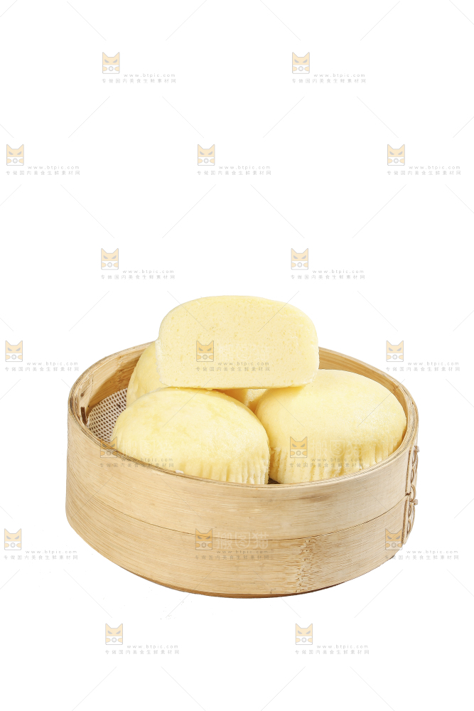 白底上的蒸蛋糕