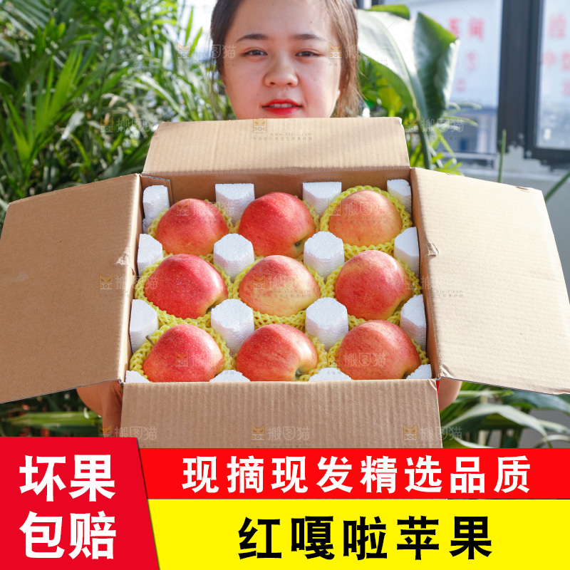 手里拿着红嘎啦苹果