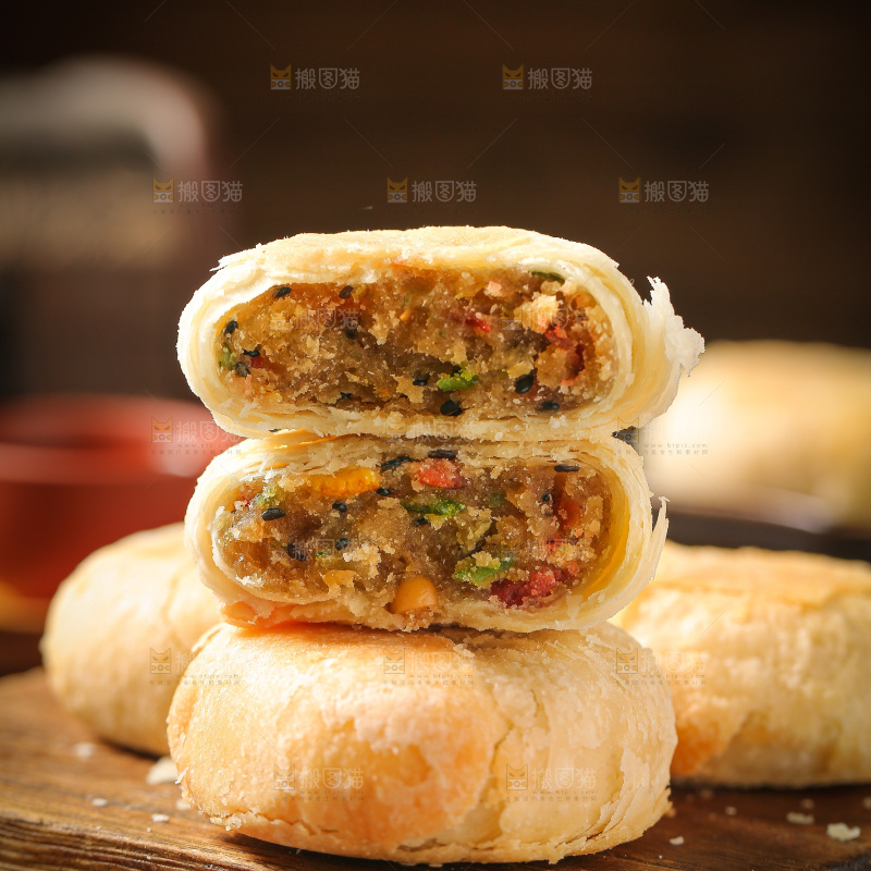 深底上的苏式月饼