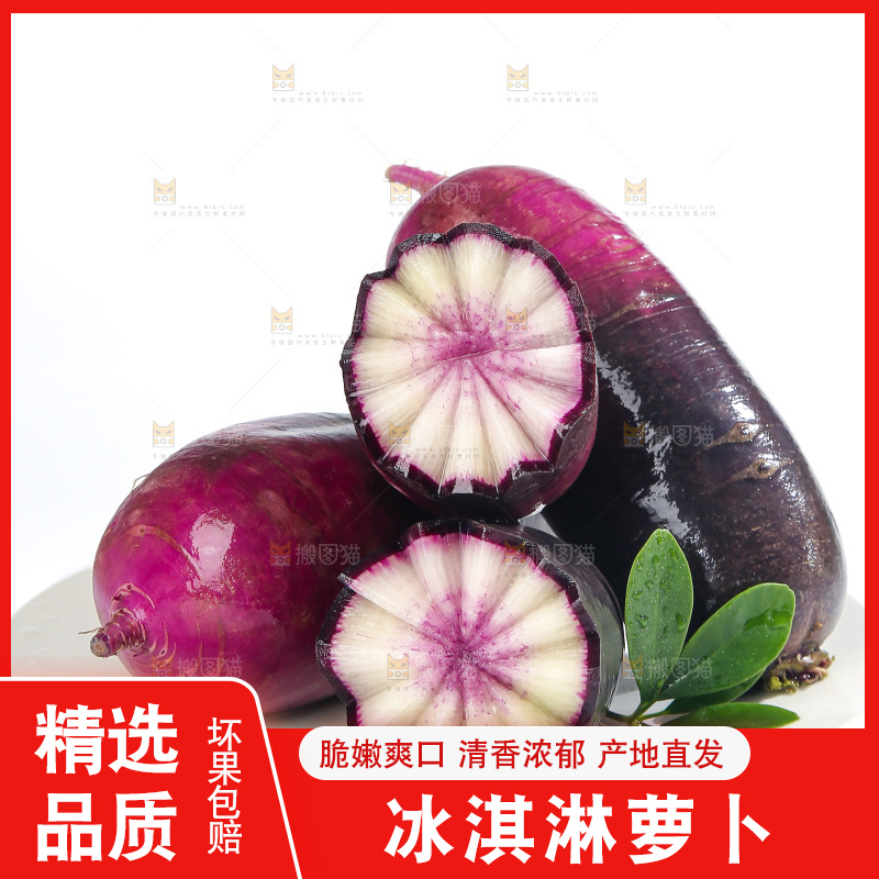 白底上的冰淇淋萝卜