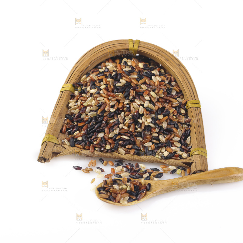 白底上的五色糙米