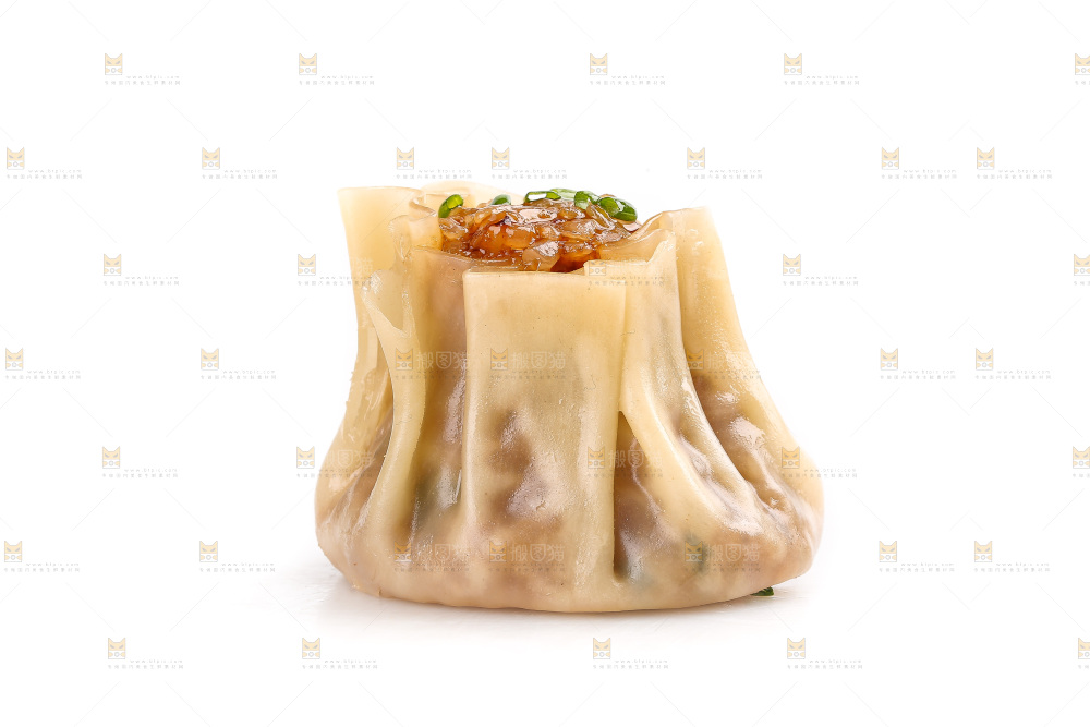 白底上的糯米烧麦