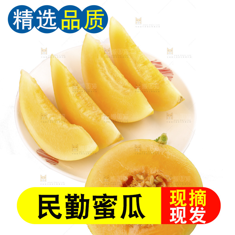 白底上的民勤蜜瓜