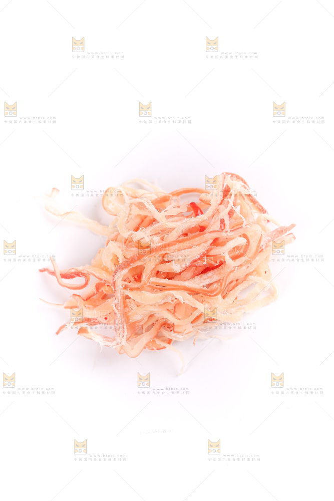 白底上的鱿鱼丝