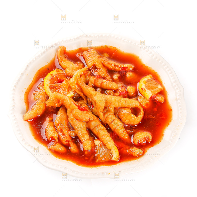 白底上的无骨鸡爪