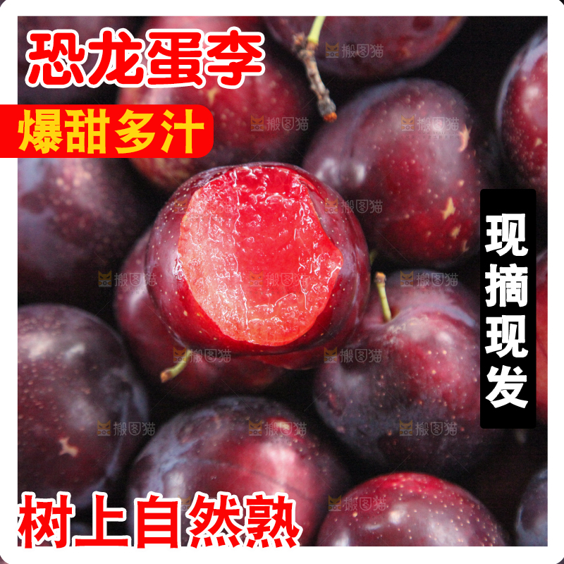 堆放着的新鲜红布林李子
