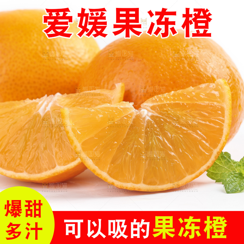 白底上的爱媛果冻橙