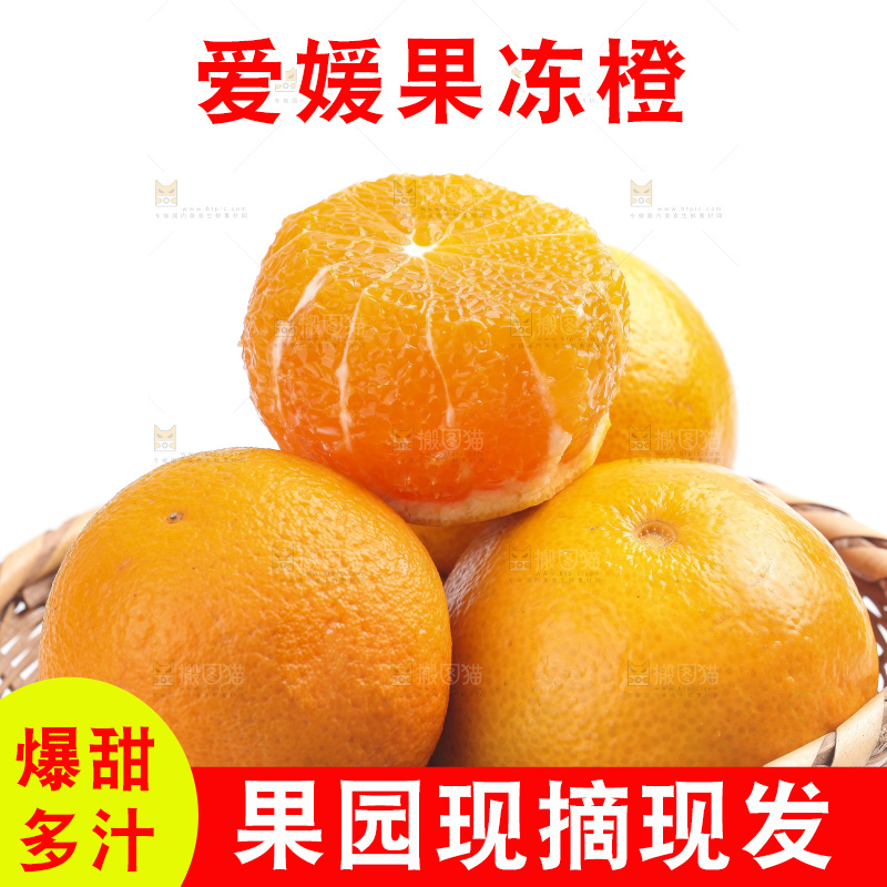 白底上的爱媛果冻橙
