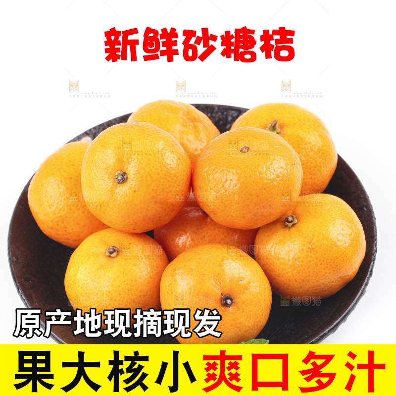 白底上的砂糖桔