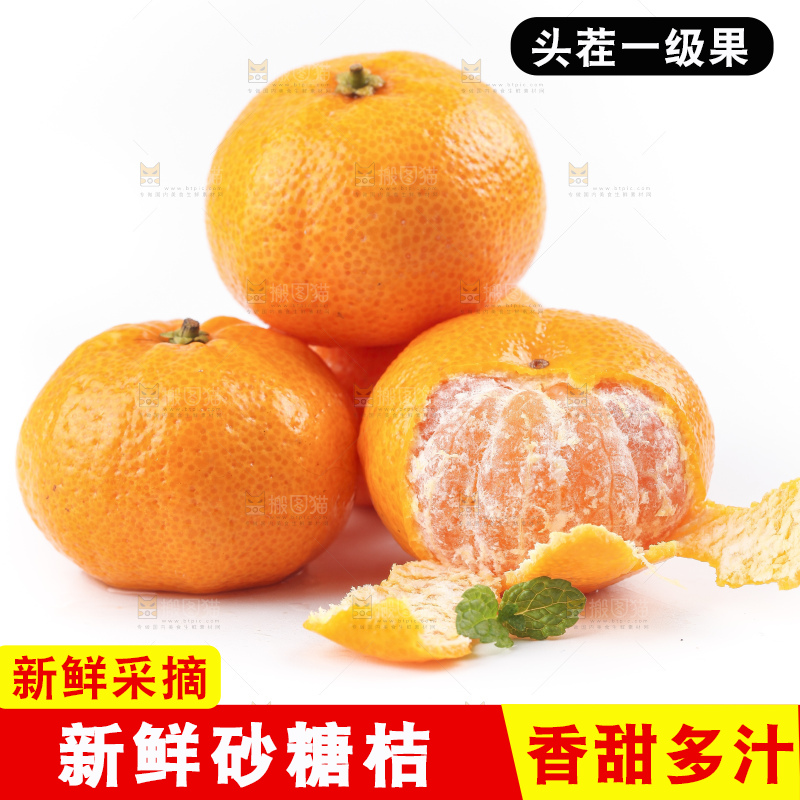 白底上的砂糖桔