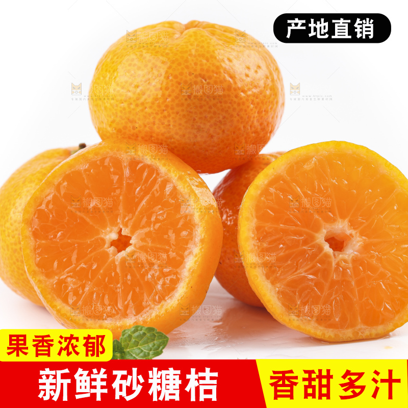 白底上的砂糖桔