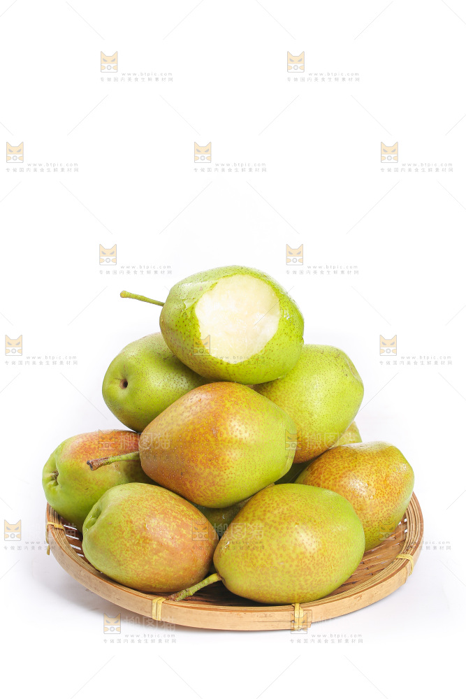 白底上的红香酥梨