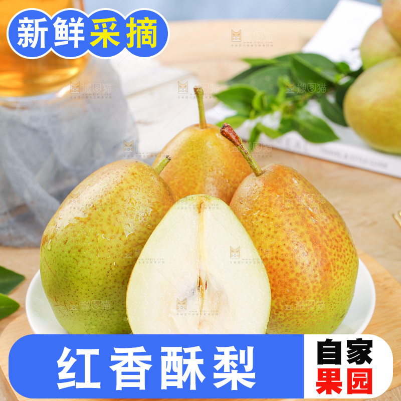 浅底上的红香酥梨