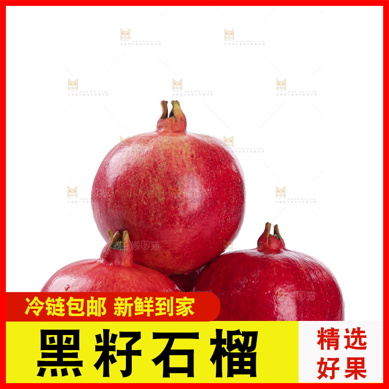 白底上的黑籽石榴