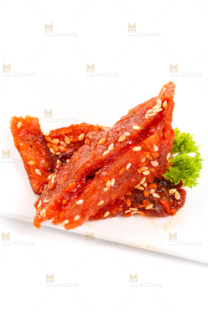 白底上的蜜汁红娘鱼
