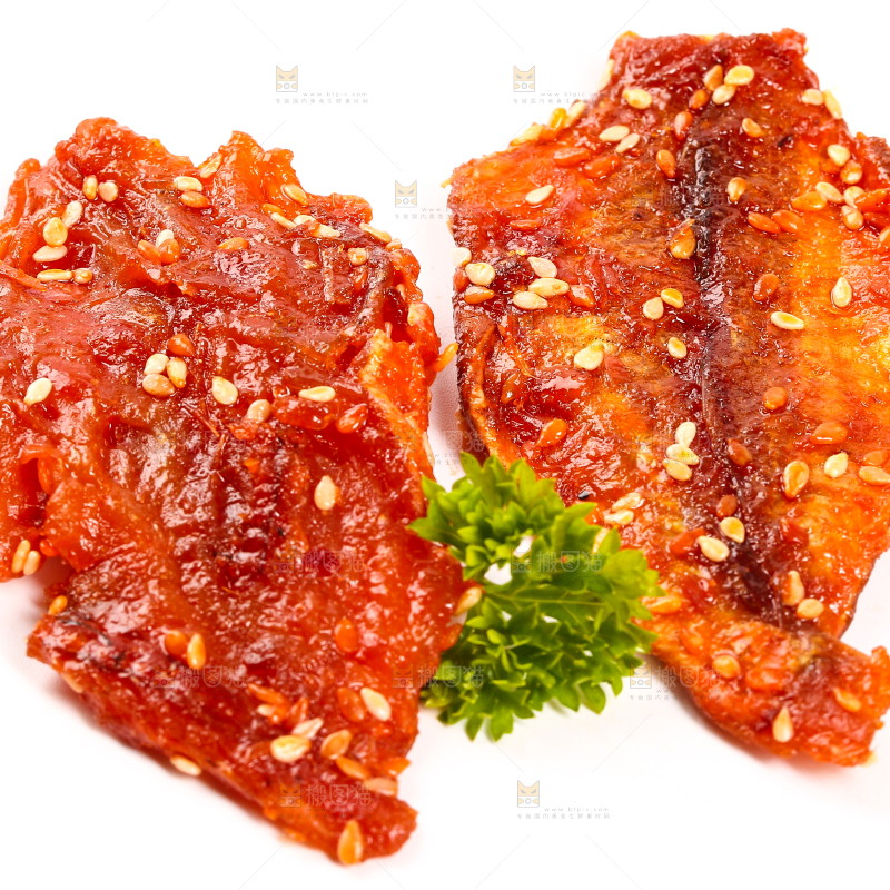 白底上的蜜汁红娘鱼