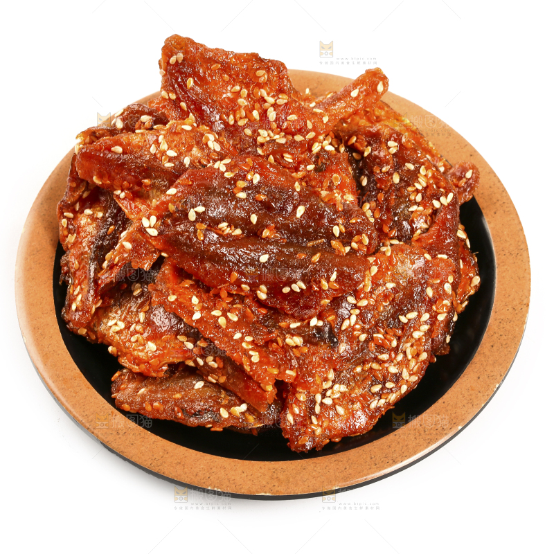 白底上的蜜汁红娘鱼