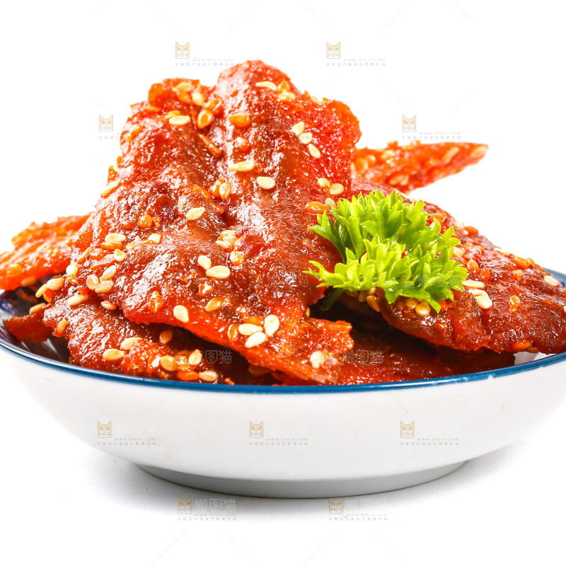白底上的蜜汁红娘鱼
