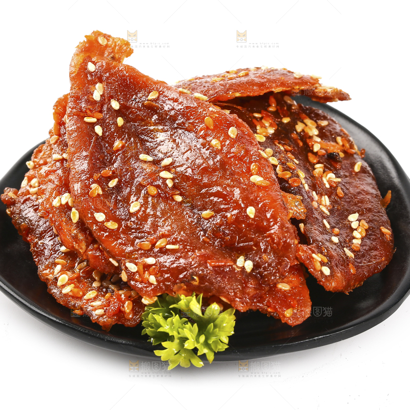 白底上的蜜汁红娘鱼