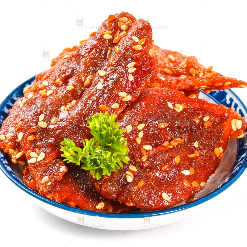白底上的蜜汁红娘鱼