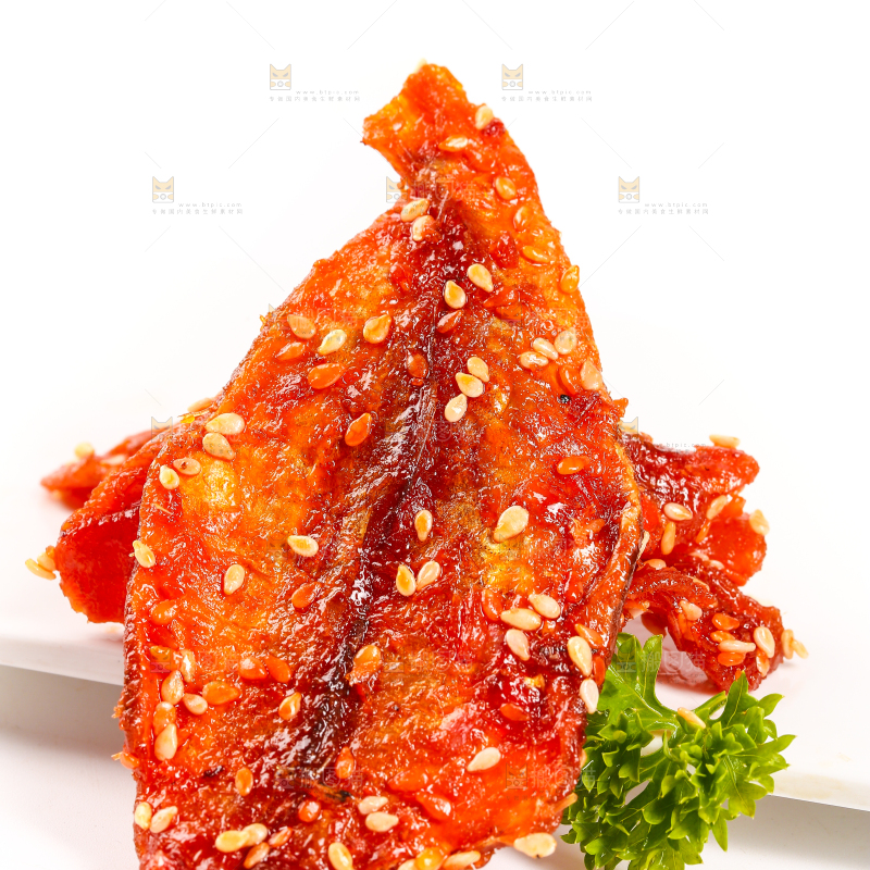 白底上的蜜汁红娘鱼