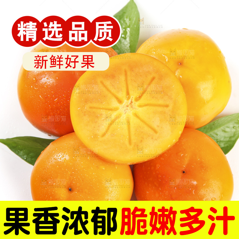 白底上的脆柿