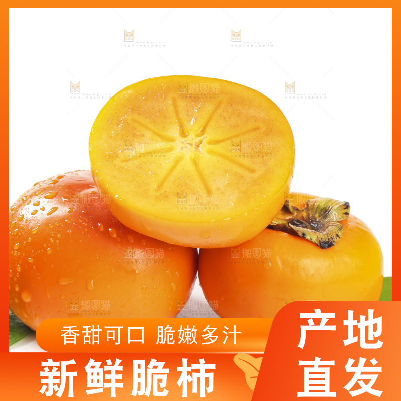 白底上的脆柿