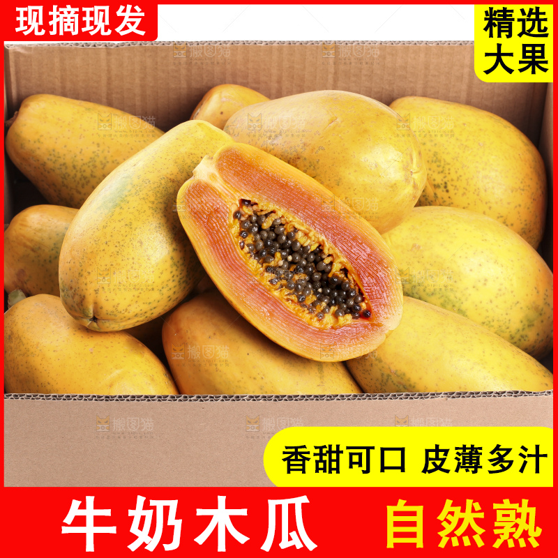 白底上的红心木瓜