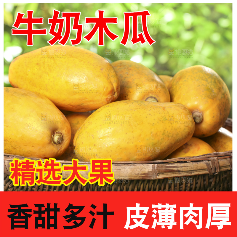 草地上的红心木瓜