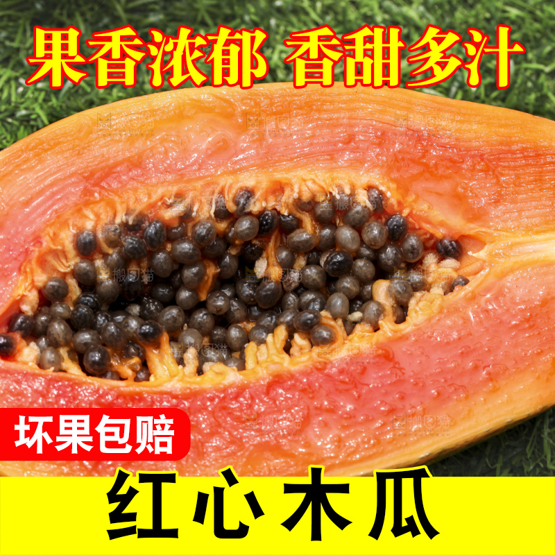 草地上的红心木瓜