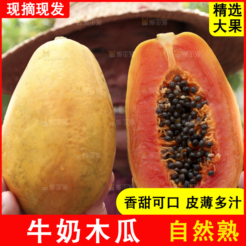 手里拿着红心木瓜