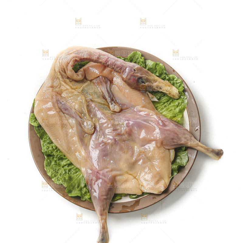 白底上的风干鸭