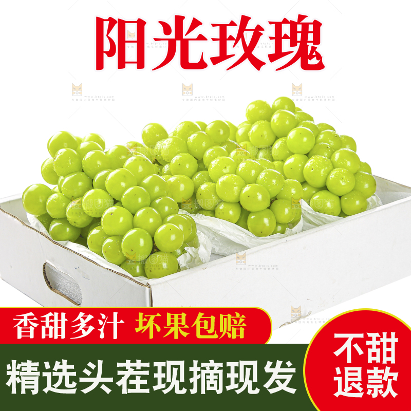 白底礼盒里的阳光玫瑰