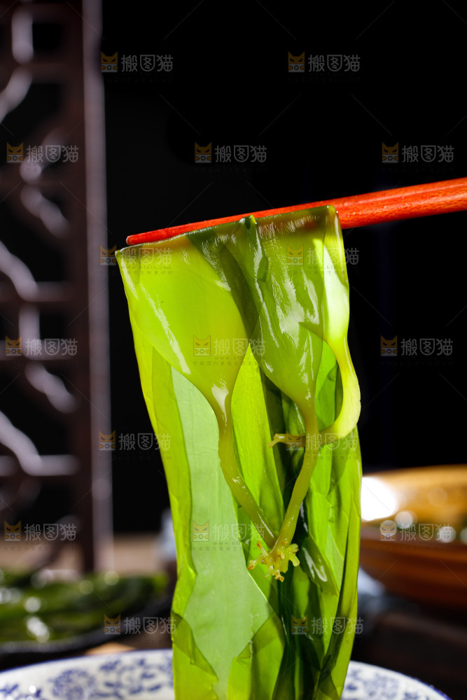 木底上的海带苗