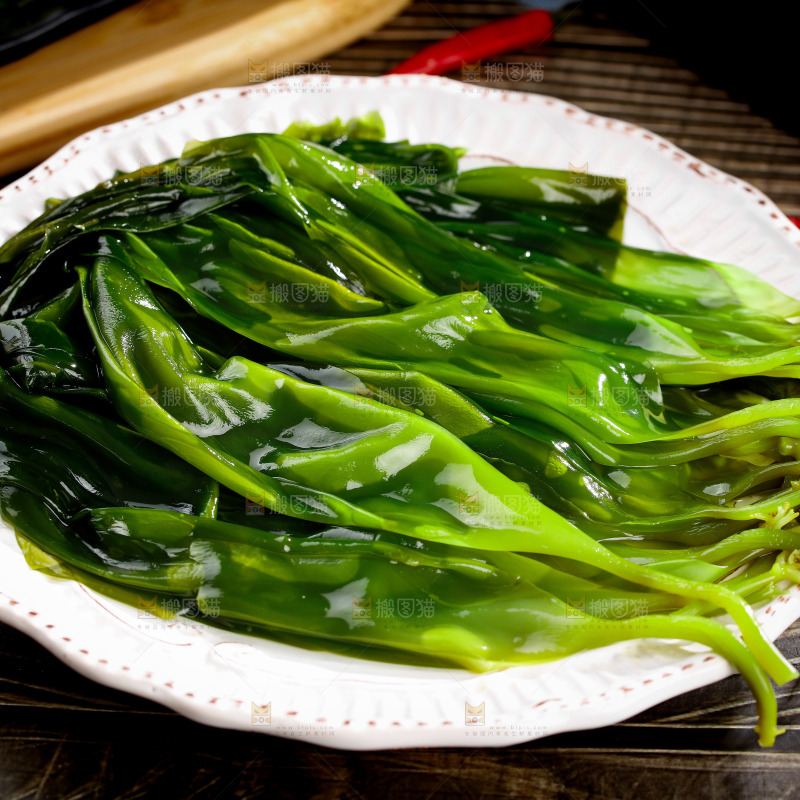 木底上的海带苗