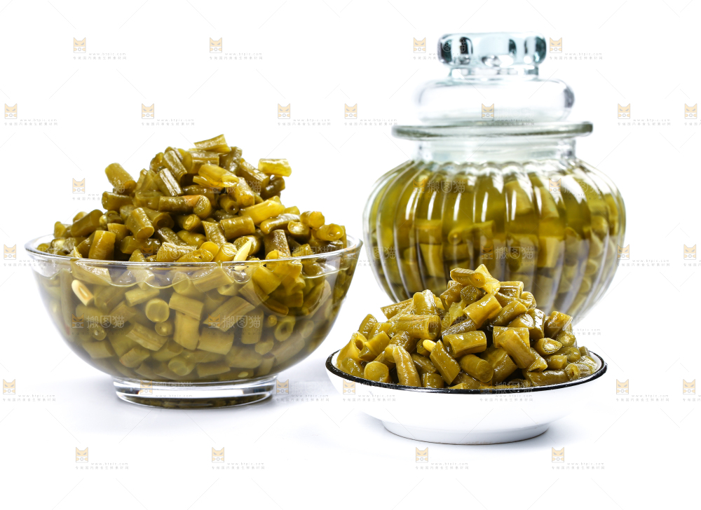 白底上的酸豆角