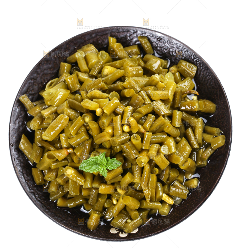 白底上的酸豆角