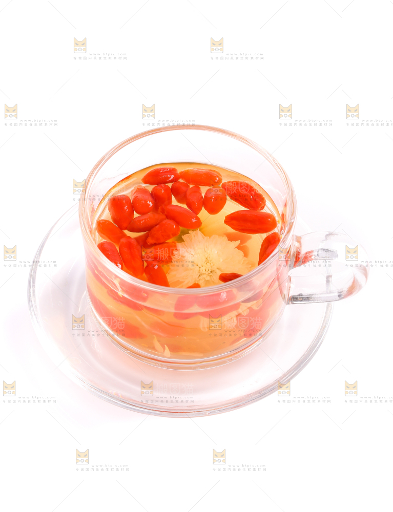 白底上的枸杞