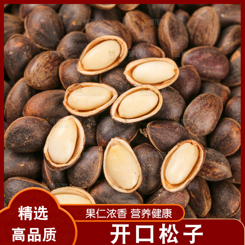 深底上的新鲜松子