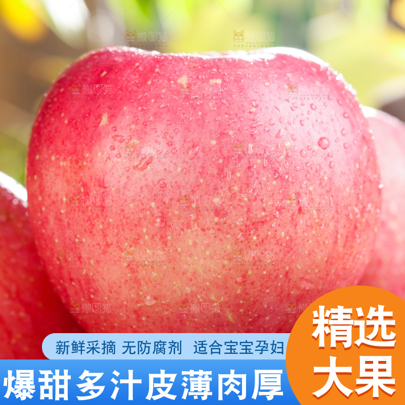 浅底上的红富士苹果