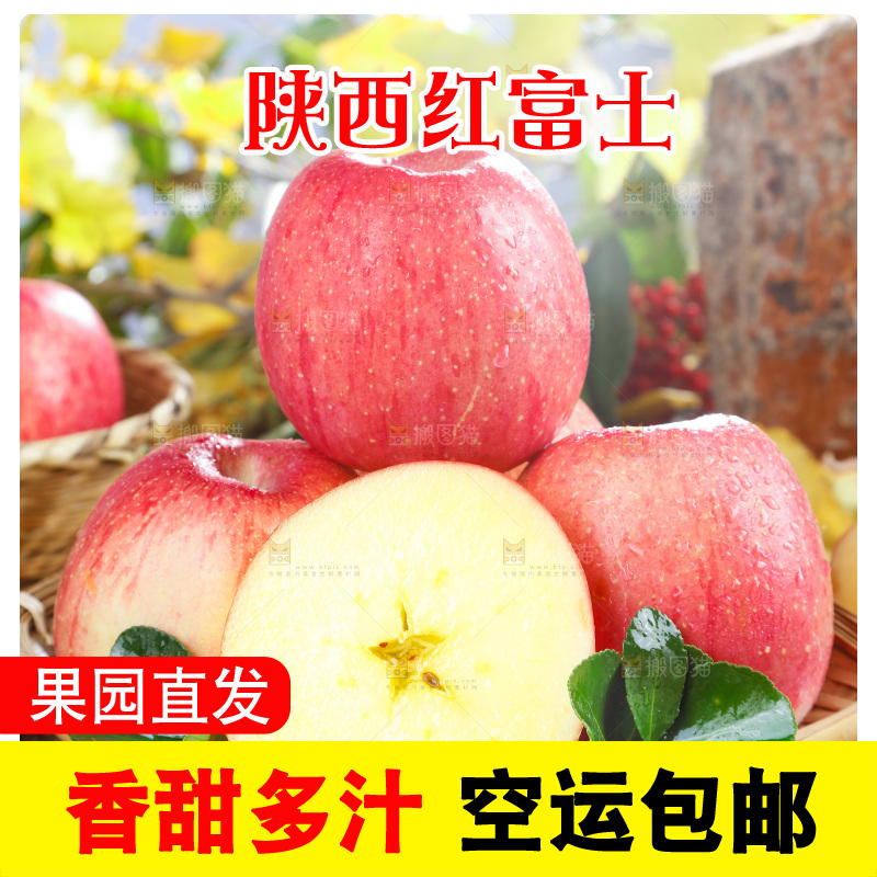 浅底上的红富士苹果