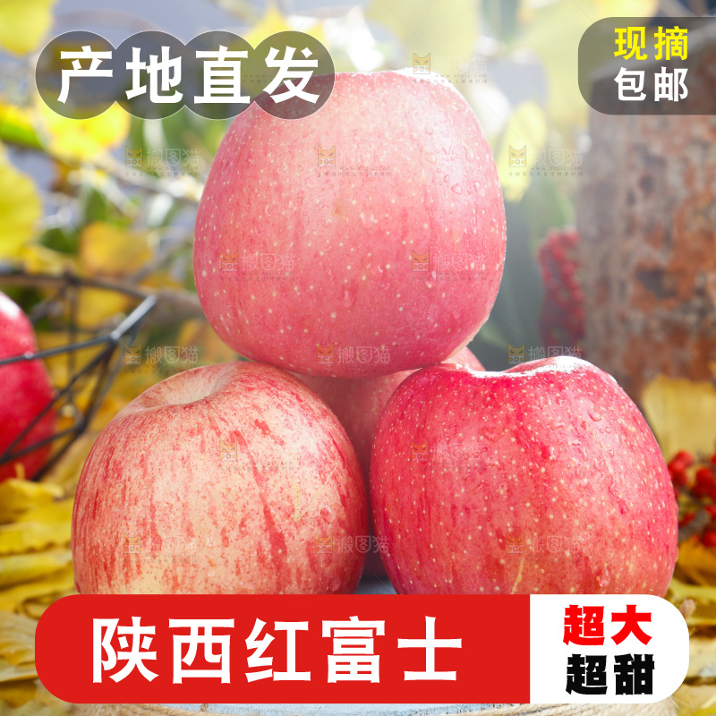 浅底上的红富士苹果
