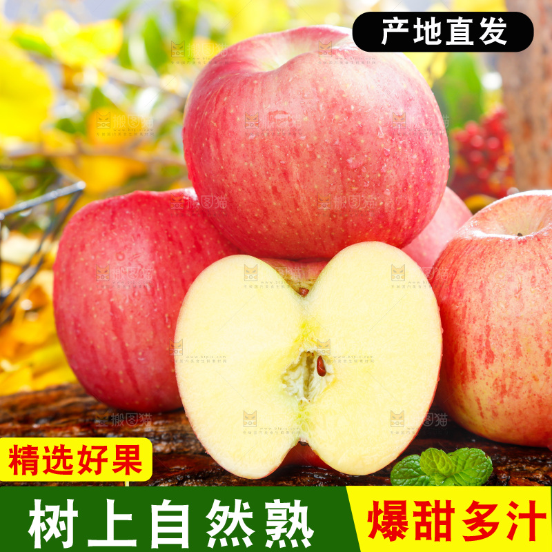 浅底上的红富士苹果