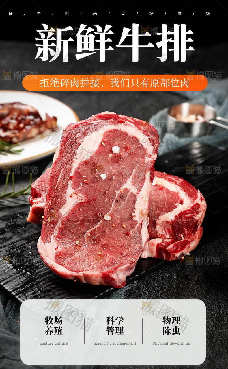 新鲜牛排详情页