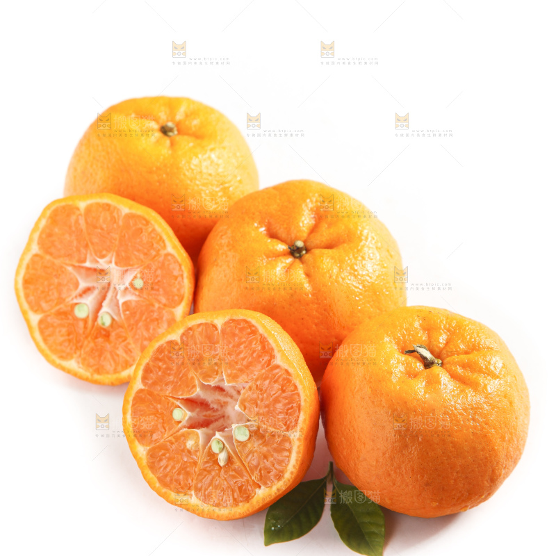 白底上的蜜桔